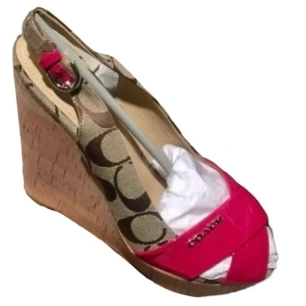 NWT Coach Platform Sandal Wedge Heels